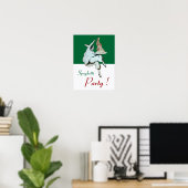 スパゲッティパーティー イタリアンキッチン 赤緑白 ポスター (ホームオフィス)