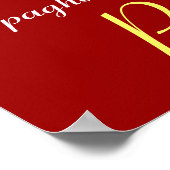 スパゲッティパーティー イタリアンキッチン 赤 ポスター (角)