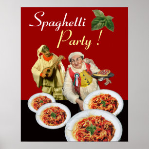 スパゲッティパーティー,イタリア料理,シェフ,プルチネッラ ポスター
