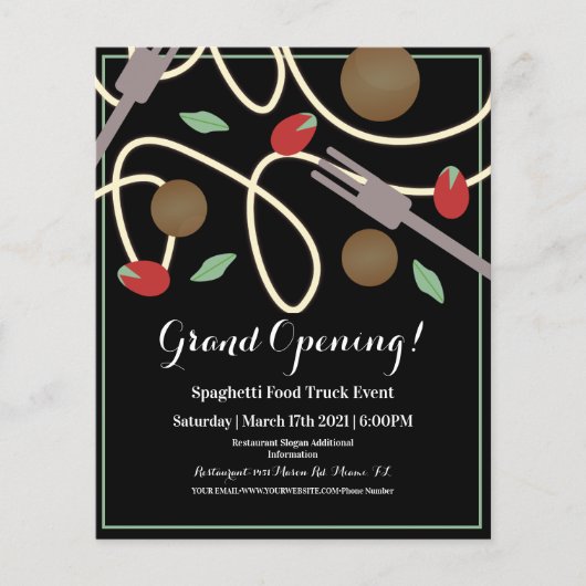 スパゲッティフェスティバルイベントフードトラックフライヤー チラシ (正面)