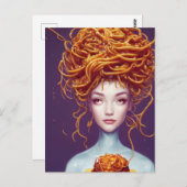 スパゲッティヘアウーマン ポストカード (正面/裏面)