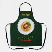スパゲッティボロネーゼのパスタ麺グルメシェフ エプロン (正面)