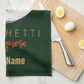 スパゲッティボロネーゼのパスタ麺グルメシェフ キッチンタオル (四つ折り)