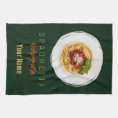 スパゲッティボロネーゼのパスタ麺グルメシェフ キッチンタオル (横)