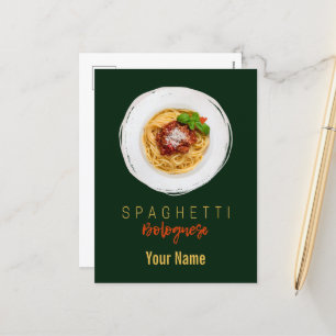 スパゲッティボロネーゼのパスタ麺グルメシェフ シーズンポストカード