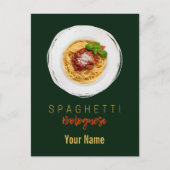 スパゲッティボロネーゼのパスタ麺グルメシェフ シーズンポストカード (正面)
