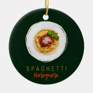 スパゲッティボロネーゼのパスタ麺グルメシェフ セラミックオーナメント