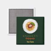 スパゲッティボロネーゼのパスタ麺グルメシェフ マグネット (正面/裏面)