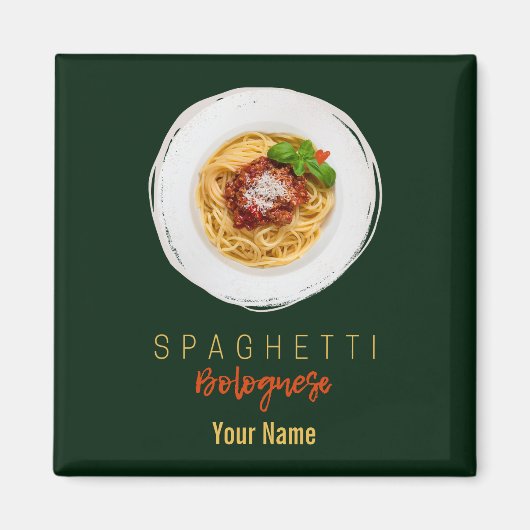 スパゲッティボロネーゼのパスタ麺グルメシェフ マグネット (正面)