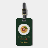 スパゲッティボロネーゼのパスタ麺グルメシェフ ラゲッジタグ (正面縦)