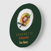 スパゲッティボロネーゼのパスタ麺グルメシェフ ラージ壁時計 (傾斜)