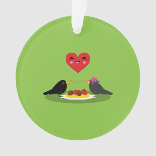 スパゲッティミートボールロマンチックなデート オーナメント (正面)