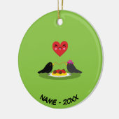 スパゲッティミートボールロマンチックなデート |名前の追加 セラミックオーナメント (左)