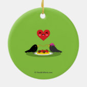 スパゲッティミートボールロマンチックなデート |名前の追加 セラミックオーナメント (裏面)