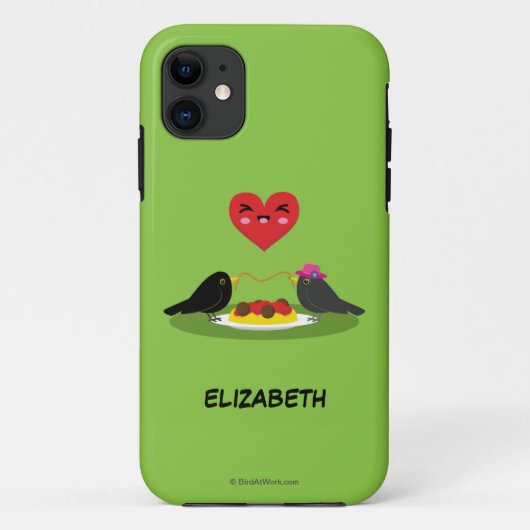 スパゲッティミートボールロマンチックなデート |名前の追加 Case-Mate iPhoneケース (裏面)