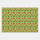 スパゲッティミートボールロマンチックな日付パターン ラッピングペーパーシート (正面2)