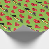 スパゲッティミートボールロマンチックな日付パターン ラッピングペーパー (角)