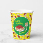 スパゲッティ子供の誕生日パーティーミートボール 紙コップ (裏面)