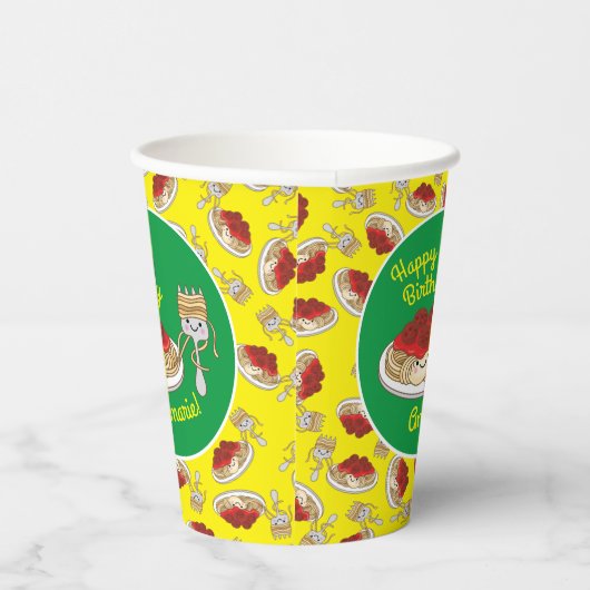 スパゲッティ子供の誕生日パーティーミートボール 紙コップ (右)