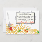 スパゲッティ料理ソースレシピカード 招待状 (正面)