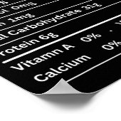 スパゲッティ栄養の事実おもしろい感謝祭ヌトリ ポスター (角)