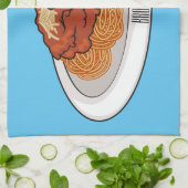 スパゲッティ漫画イラストレーション キッチンタオル (折り畳み)