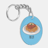 スパゲッティ漫画イラストレーション キーホルダー (正面左)
