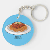 スパゲッティ漫画イラストレーション キーホルダー (裏面)