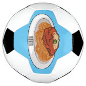 スパゲッティ漫画イラストレーション サッカーボール (回転)