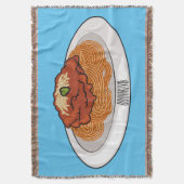 スパゲッティ漫画イラストレーション スローブランケット (正面縦)