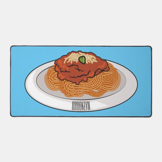 スパゲッティ漫画イラストレーション デスクマット (正面)