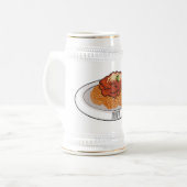 スパゲッティ漫画イラストレーション ビールジョッキ (正面左)