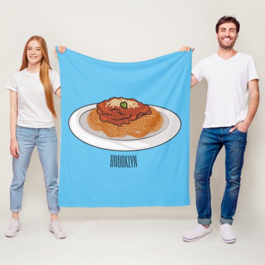 スパゲッティ漫画イラストレーション フリースブランケット (インサイチュ)