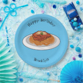 スパゲッティ漫画イラストレーション ペーパープレート (パーティー)