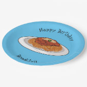 スパゲッティ漫画イラストレーション ペーパープレート (アングル)