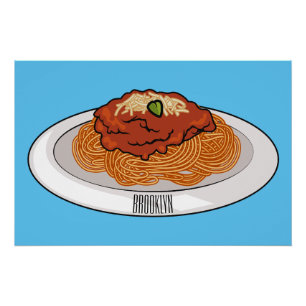 スパゲッティ漫画イラストレーション ポスター