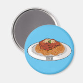 スパゲッティ漫画イラストレーション マグネット (正面/裏面)