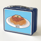 スパゲッティ漫画イラストレーション メタルランチボックス (裏面)