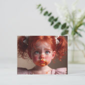 スパゲッティ顔 ポストカード (スタンド正面)