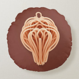 スパゲッティ麺ユニーク柄 ラウンドクッション