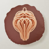 スパゲッティ麺ユニーク柄 ラウンドクッション (裏面)