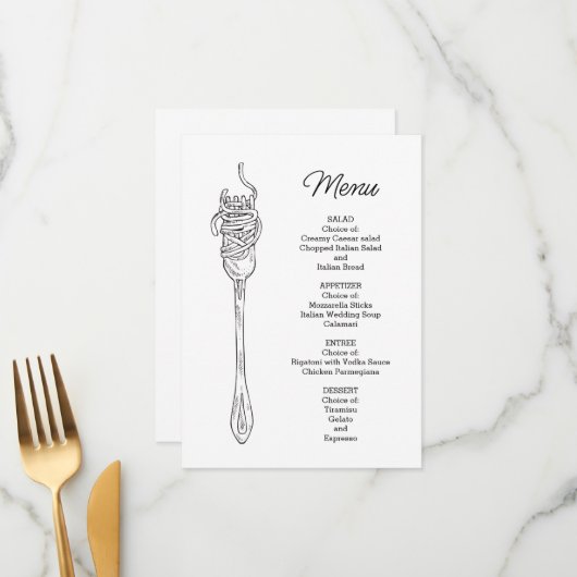 スパゲッティ ディナー メニュー (正面/裏面インサイチュ)