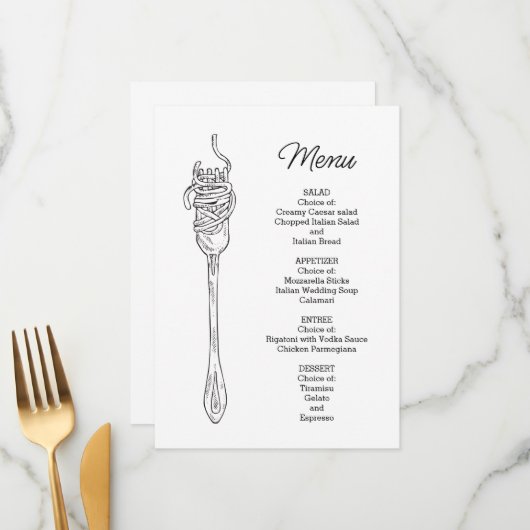 スパゲッティ ディナー メニュー (正面/裏面インサイチュ)