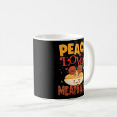 スパゲッティ&ミートボールピースラブミートボール コーヒーマグカップ (正面右)