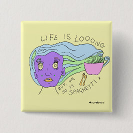 スパゲッティ|正方形Pinのバッジ|の#overheard 缶バッジ
