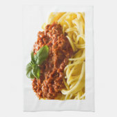 "スパゲッティBolognese"デザインの台所タオル キッチンタオル (縦)