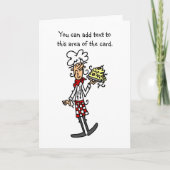 スパゲッティTシャツおよびギフトを持つイタリアンなシェフ カード (正面)