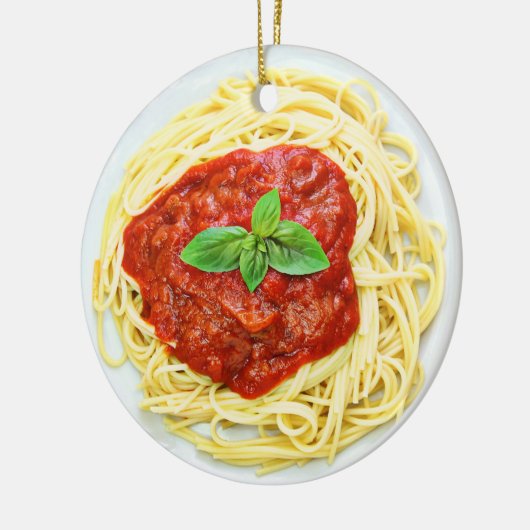 スパゲティおもしろいガグギフトフードクリスマス セラミックオーナメント (左)
