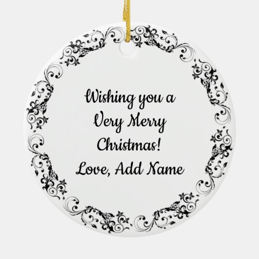 スパゲティおもしろいガグギフトフードクリスマス セラミックオーナメント (裏面)