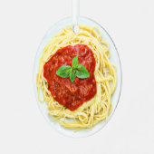 スパゲティおもしろいガグギフトフードクリスマス メタルオーナメント (正面左)